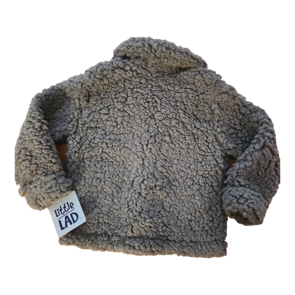 Little Lad Set Sherpa Fleece Jacket + Henley Top 18 Months Loden Green + Gray